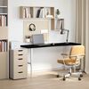 vidaXL Dessus de bureau marron fonc&eacute; bois ch&ecirc;ne massif rectangulaire