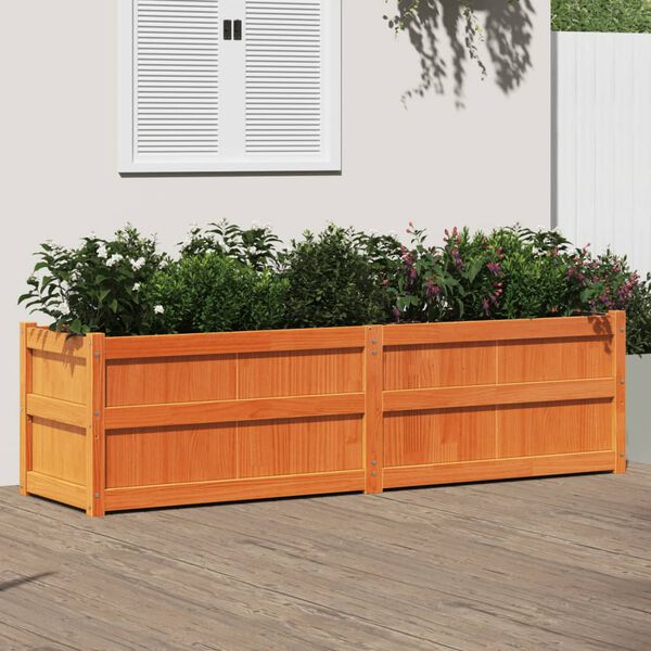 vidaXL Jardinière cire marron 180x50x50 cm bois de pin massif
