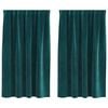 vidaXL Rideaux 2 pc Vert fonc&eacute; 140 x 140 cm Velours