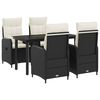 vidaXL Ensemble de salle &agrave; manger pour jardin 5 pc Noir et blanc cr&egrave;me