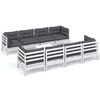 vidaXL Salon de jardin 9 pcs avec coussins bois de pin massif