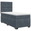 vidaXL Lit boxspring avec matelas Gris fonc&eacute; Simple Velours