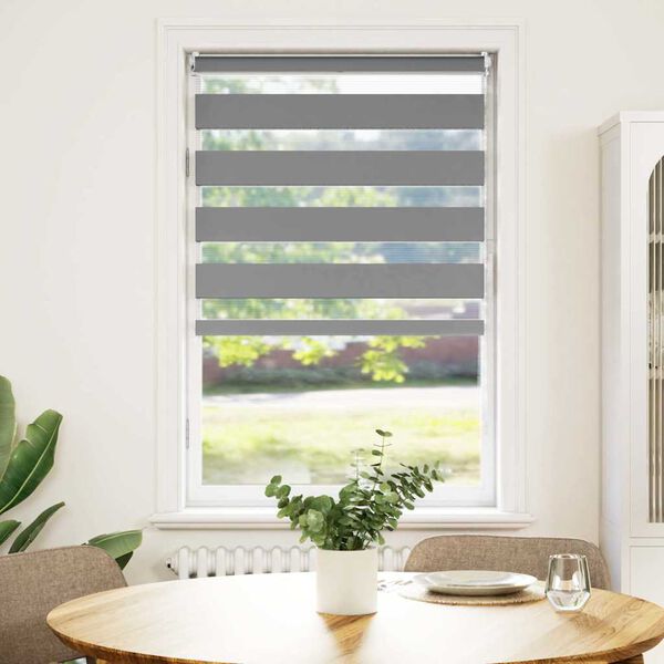 vidaXL Store v&eacute;nitien z&eacute;br&eacute; 50,9 x 100 cm, largeur du tissu 46,7 cm, gris