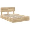 vidaXL Lit de Rangement Ch&ecirc;ne Sonoma 140 x 190 cm Bois d'ing&eacute;nierie