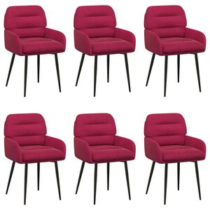 vidaXL Chaises de salle &agrave; manger 6 pc Velours Bordeaux