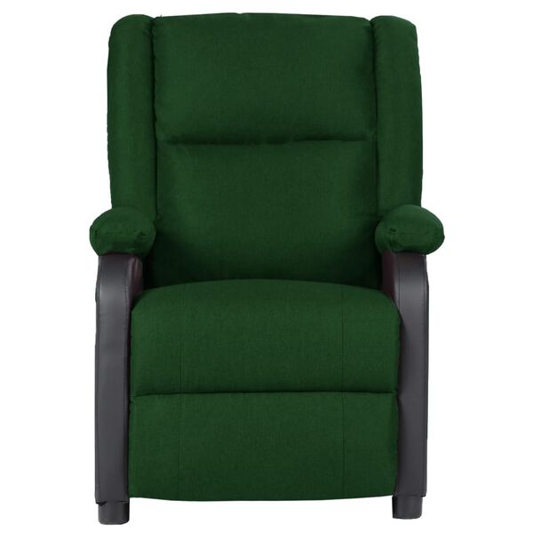 vidaXL Fauteuil de massage Vert foncé Similicuir et tissu