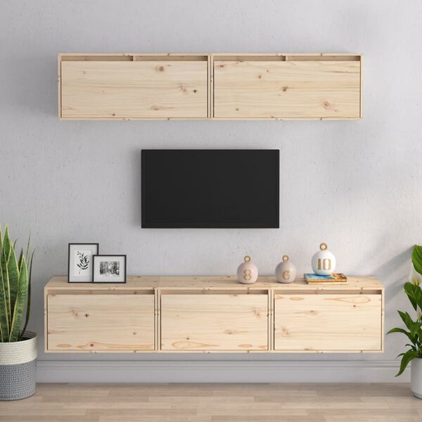 vidaXL Ensemble de meubles TV 5 pcs bois massif de pin