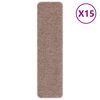 vidaXL Tapis Antid&eacute;rapants pour Escaliers 15 pcs Marron clair