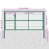 vidaXL Portail de jardin avec poteaux 350 x 140 cm, acier vert