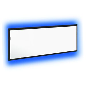 vidaXL Miroir de salle de bain LED Chêne noir 100 x 8,5 x 37 cm Verre