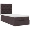 vidaXL Cadre de lit ottoman avec matelas marron fonc&eacute; 80x200 cm tissu