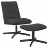 vidaXL Fauteuil pivotant avec repose-pied Gris fonc&eacute; Boucl&eacute;