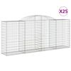 vidaXL Paniers &agrave; gabions arqu&eacute;s 25 pcs 300x50x120/140 cm fer galvanis&eacute;