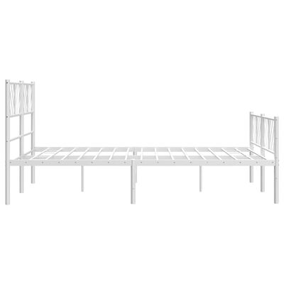 vidaXL Cadre de lit métal sans matelas et pied de lit blanc 120x200 cm