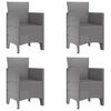 vidaXL Chaise de jardin 4 pcs Gris clair 53 x 49 x 85 cm PP