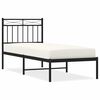 vidaXL Cadre de lit m&eacute;tal sans matelas avec t&ecirc;te de lit noir 75x190 cm
