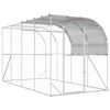 vidaXL Poulailler contre le mur Argent&eacute; 400 x 200 x 215 cm