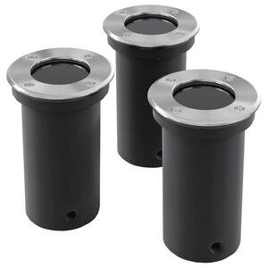 vidaXL 3 pcs Lampes encastrables au sol d'ext&eacute;rieur Rond