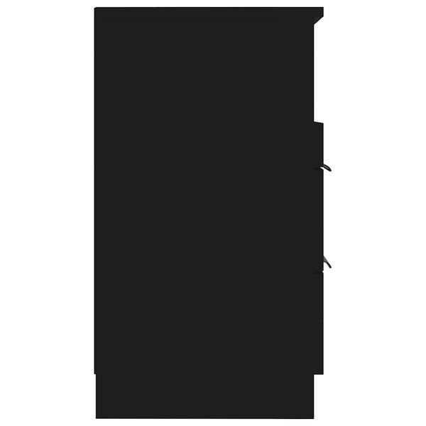 vidaXL Table de chevet Noir Bois d'ing&eacute;nierie