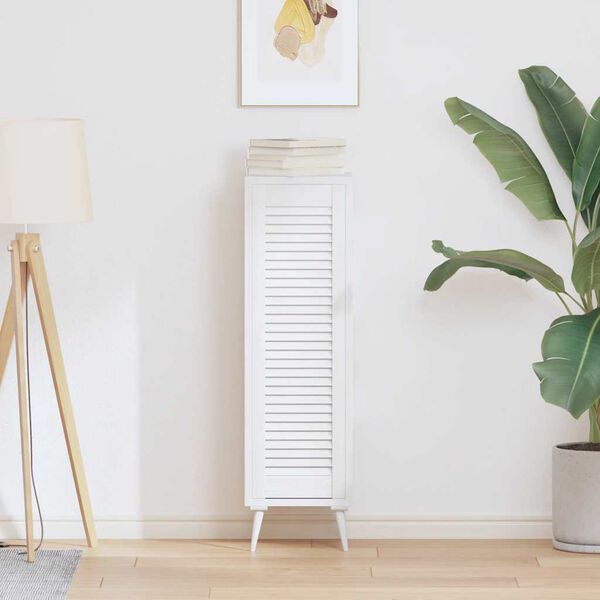 vidaXL Porte d'armoire &agrave; persiennes blanc 99x29,5 cm
