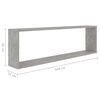 vidaXL &Eacute;tag&egrave;res cube murales 2 pcs gris b&eacute;ton bois d'ing&eacute;nierie