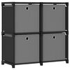 vidaXL &Eacute;tag&egrave;re &agrave; 4 cubes avec bo&icirc;tes Noir 69x30x72,5 cm Tissu