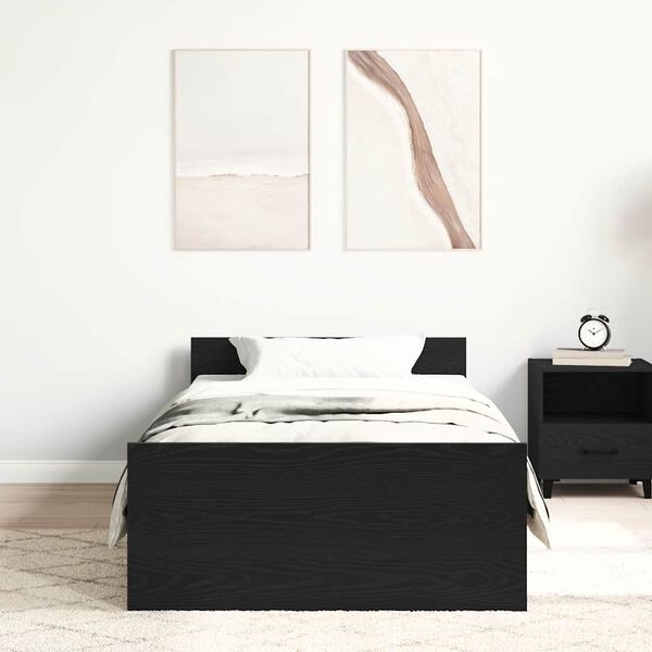 vidaXL Cadre de lit sans matelas ch&ecirc;ne noir 100x200 cm