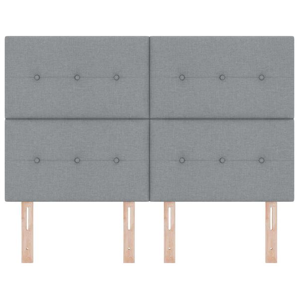 vidaXL T&ecirc;te de lit avec t&ecirc;te de lit Gris clair 144 cm Cuir synth&eacute;tique