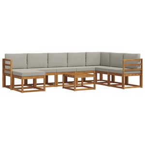 vidaXL Ensemble de canap&eacute;s d'ext&eacute;rieur 9 pcs Gris Naturel et Clair