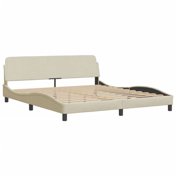 vidaXL Lit avec matelas Dover cr&egrave;me 160x200 cm tissu