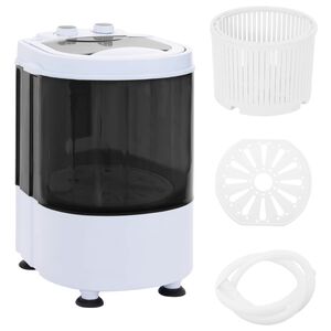 vidaXL Mini machine &agrave; laver avec tub unique 2,6 kg Noir et Blanc