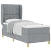 vidaXL Lit &agrave; ressorts avec matelas gris fonc&eacute; 90x190 cm Gris clair