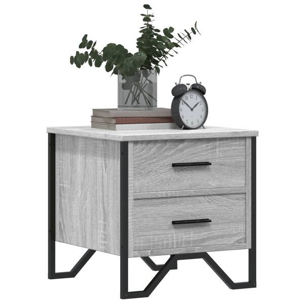 vidaXL Table de chevet sonoma gris 40x41x40 cm bois d'ing&eacute;nierie
