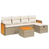 vidaXL Salon de jardin avec coussins 6 pcs beige r&eacute;sine tress&eacute;e