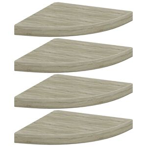 vidaXL &Eacute;tag&egrave;res d'angle flottantes 4 pcs ch&ecirc;ne 35x35x3,8 cm MDF