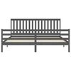 vidaXL Cadre de lit sans matelas gris 200x200 cm bois massif