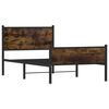 vidaXL Cadre de lit en m&eacute;tal sans matelas ch&ecirc;ne fum&eacute; 100x190 cm