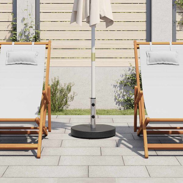 vidaXL Socle de parasol Granite 28,5 kg Rond Noir