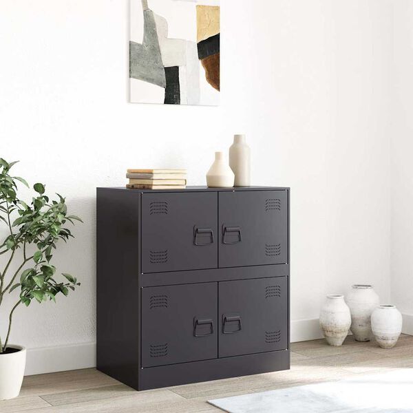 vidaXL Buffet noir 67x39x73 cm acier