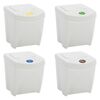 vidaXL Poubelles à ordures empilables 4 pcs Blanc 100 L Polypropylène