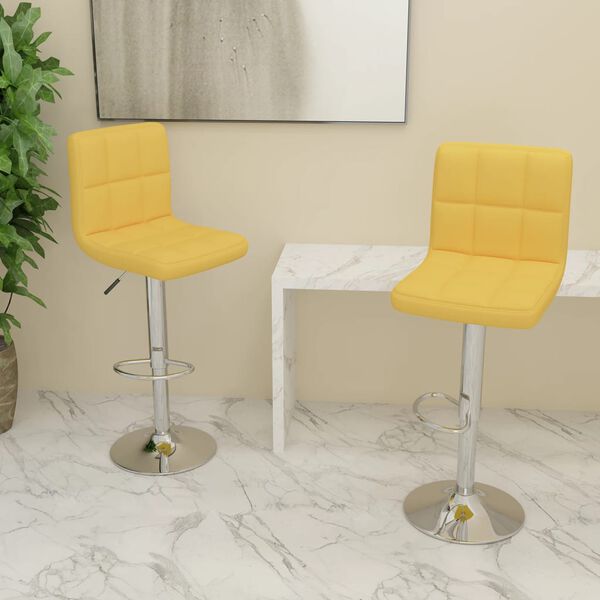 vidaXL Tabourets de bar lot de 2 jaune moutarde tissu