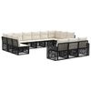 vidaXL Ensemble de canap&eacute; de jardin 13 pcs Noir et blanc cr&egrave;me