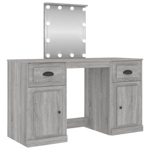 vidaXL Coiffeuse avec LED sonoma gris 130x50x132,5 cm