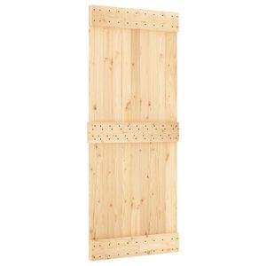 vidaXL Porte coulissante NARVIK Naturel et noir 85 x 210 cm (213,5 cm)