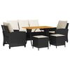 vidaXL Ensemble de canap&eacute; de jardin 6 pcs avec coussins noir r&eacute;sine tress&eacute;e