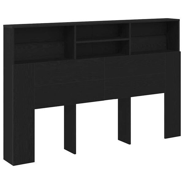 vidaXL Cabinet de T&ecirc;te de Lit Ch&ecirc;ne noir 160 x 19 x 103,5 cm