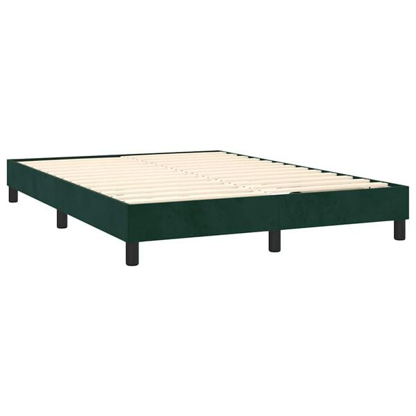 vidaXL Sommier &agrave; lattes de lit et matelas Vert fonc&eacute; 140x190cm Velours