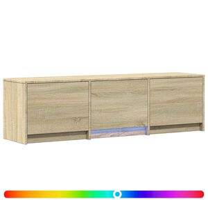 vidaXL Meuble TV avec LED 140 x 34 x 40 cm Ch&ecirc;ne Sonoma