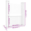 vidaXL Panier de gabion en forme de U avec 2 poteaux Fer 140x20x200 cm