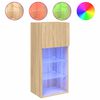 vidaXL Meuble TV avec lumi&egrave;res LED ch&ecirc;ne sonoma 40,5x30x90 cm